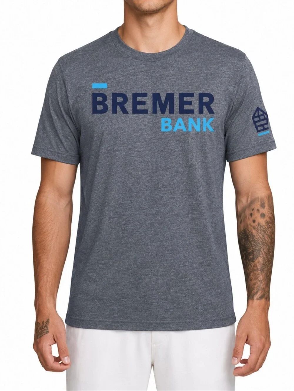 Bella+Canvas Men's Classic Bremer Bank Short Sleeve Crewneck Gray Jersey T-Shirt